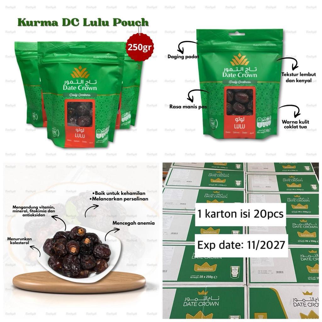 KURMA LULU DATE CROWN POUCH 250GR KURMA DC LULU POUCH 250GR KURMA POUCH 250GR KURMA TRAVEL SIZE FOOD