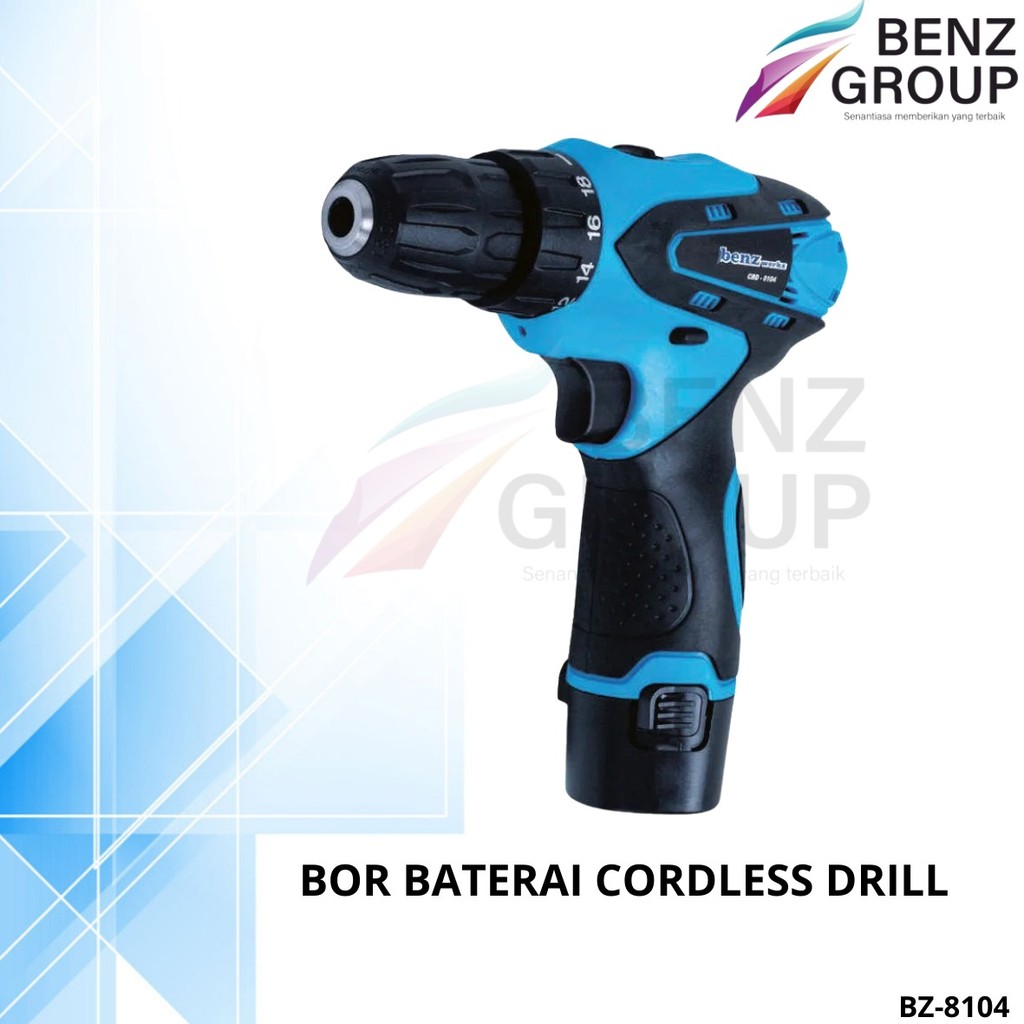 Benz Werkz Bor Baterai Cordless Drill / Bor Tangan Baterai 12V Benz BZ-8104