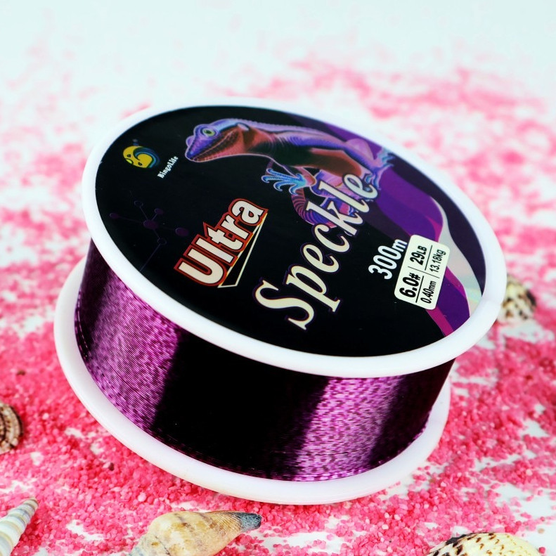 Bingolife Tali Pancing Monofilamen Nilon Premium Bintik Ungu 300m Teknologi Siluman Untuk Turnamen K