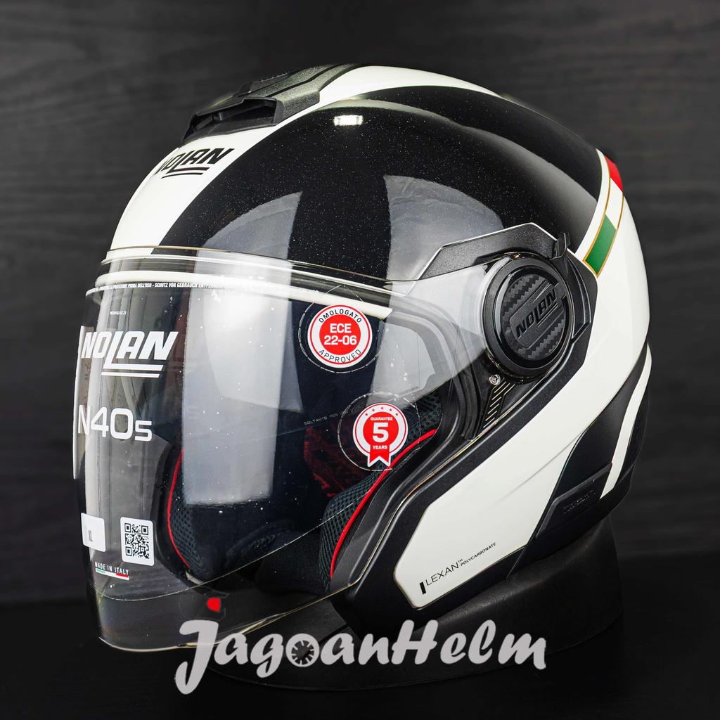 NOLAN HELM N405 INTEGRO NCOM 342 | BLACK WHITE | N-405 DOUBLE VISOR