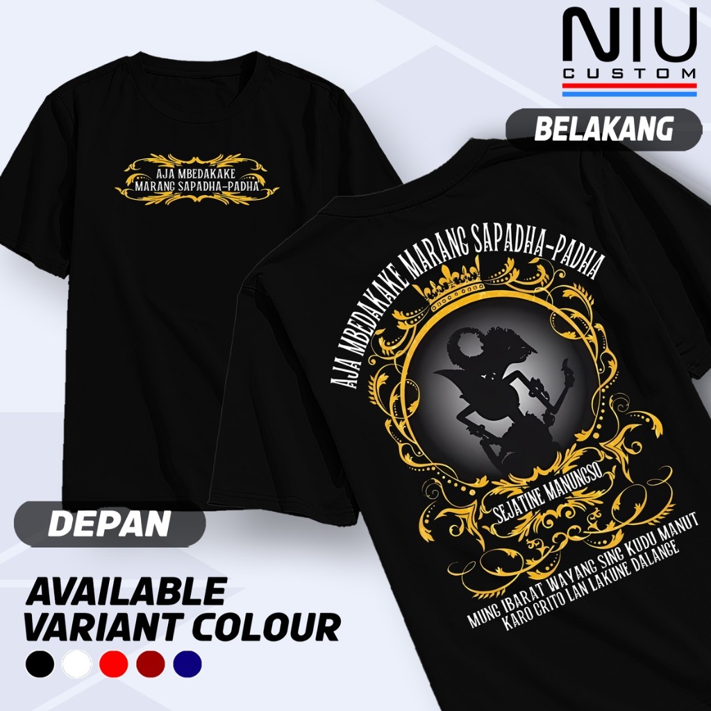 KAOS WAYANG KULIT JAWA / KAOS KATA KATA JAWA KALCER WAYANG / KAOS PSHT PESILAT / KAOS AJINING
