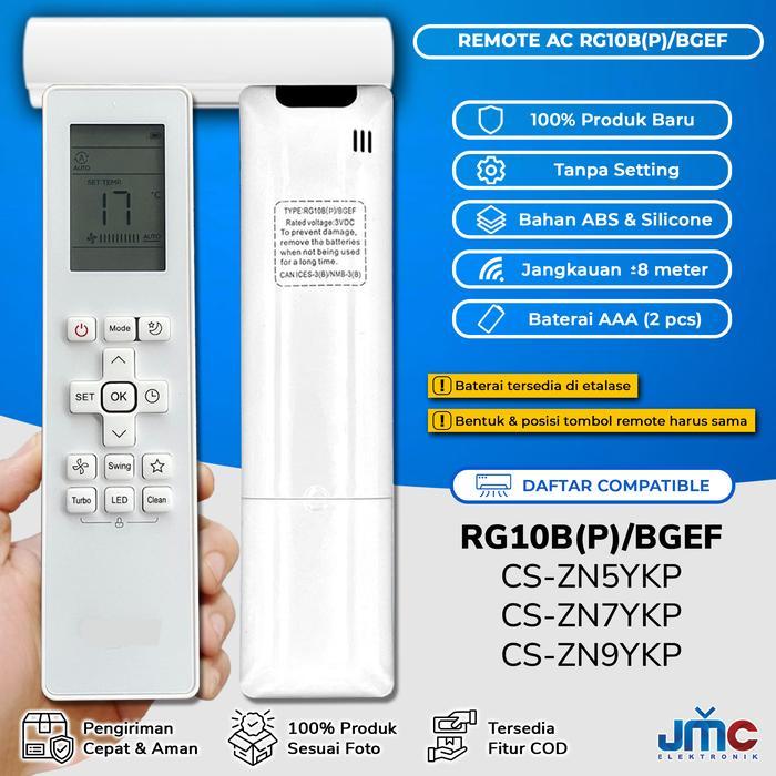 Remote AC JMC Pengganti Remot AC RG10B(P)/BGEF CS-ZN5YKP CS-ZN7YKP CS-ZN9YKP