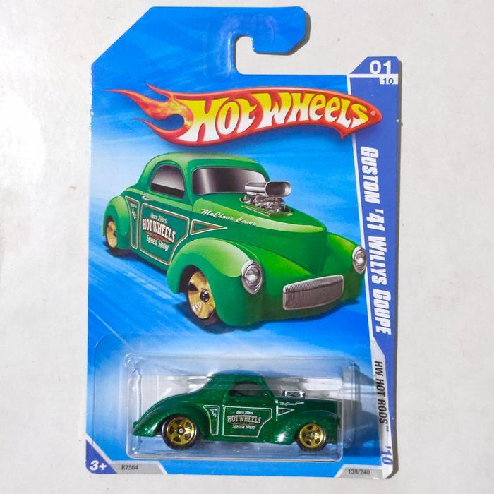 Mainan Hot Wheels Custom 41 Willys Coupe hijau 2010 HW Hot Rods
