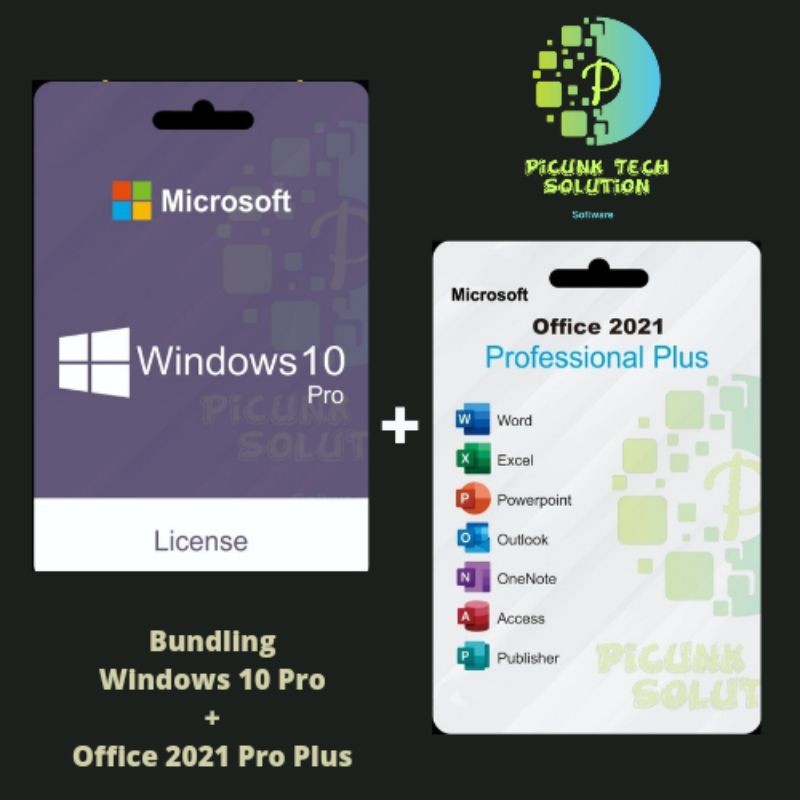 Bundling Win 10/11 Pro + Ms Office 2021/2019/2016/2013/2010 Pro Plus Original License
