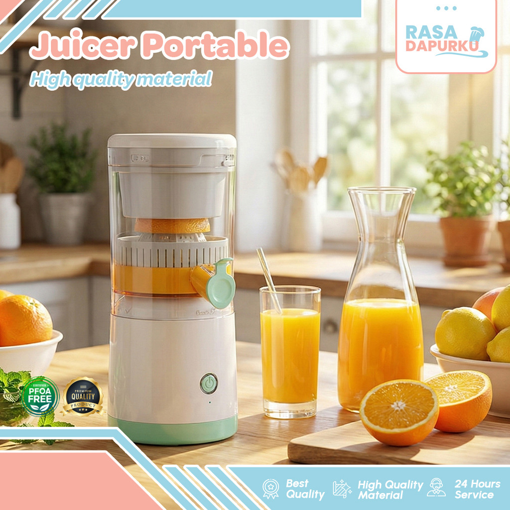 Rasa Dapurku Blender Mini Jus Buah Elektrik Otomatis Alat Peras Jeruk Portable Hemat Listrik ZJJ01