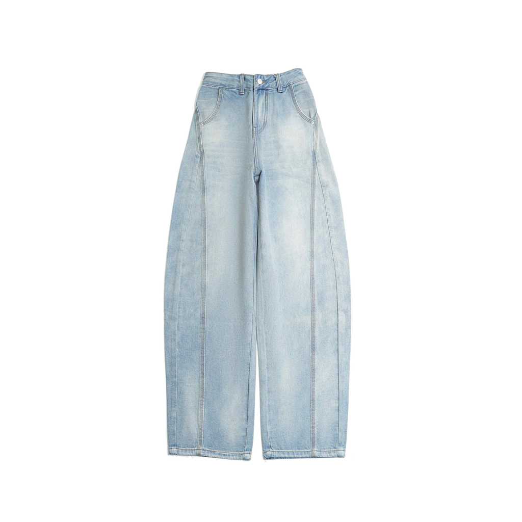 Adorela - Barrel Jeans Wanita Highwaist - 8858