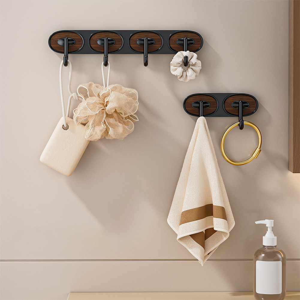 Gantungan Dinding Tempel Serbaguna Plastik Motif Kayu untuk Pintu dan Lemari