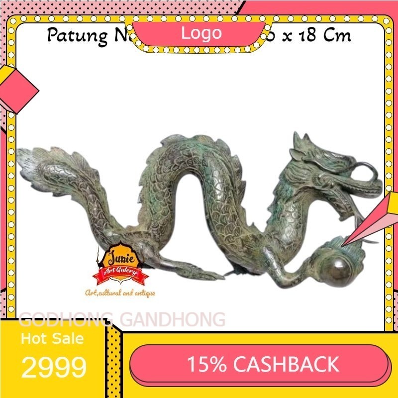 Naga Perunggu Jumbo 40 Cm / Naga Liong / Dragon / Shio Naga Asli LSP2