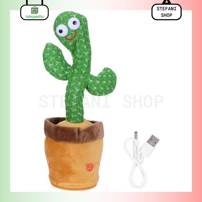 Toys Able boneka kaktus goyang peniru suara cactus dancing toy joget tiktok