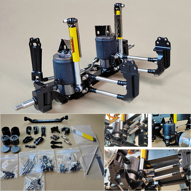 Front Wheel Steering Airbag Air Suspension Shock Absorption for 1/14 Tamiya RC Truck SCANIA 770S R62
