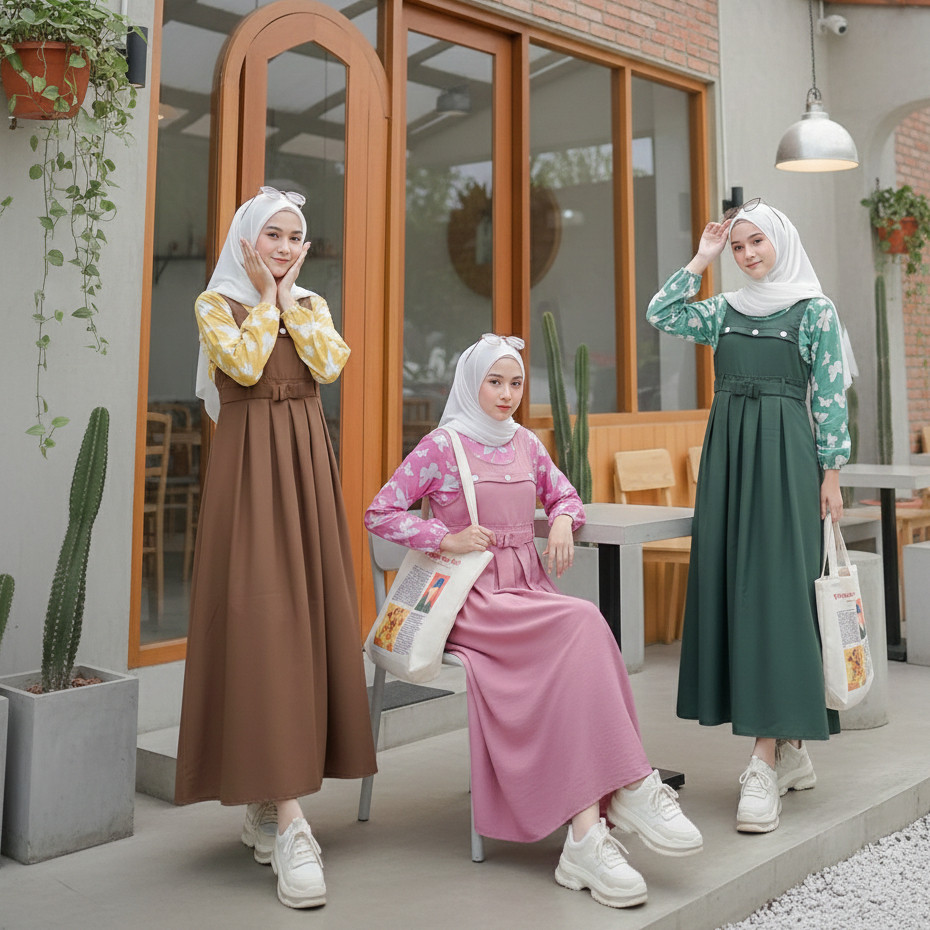 [GOOD STORE] KIKY//DELIA 3 TEEN SET REMAJA MOTIF CANTIK MIX OVERALL TERBARU Original By Shofiya Hija