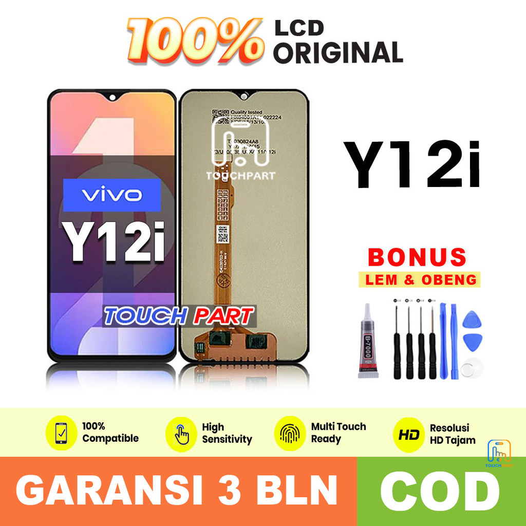 LCD VIVO Y12i Original TouchScreen Fullset ori asli Cod