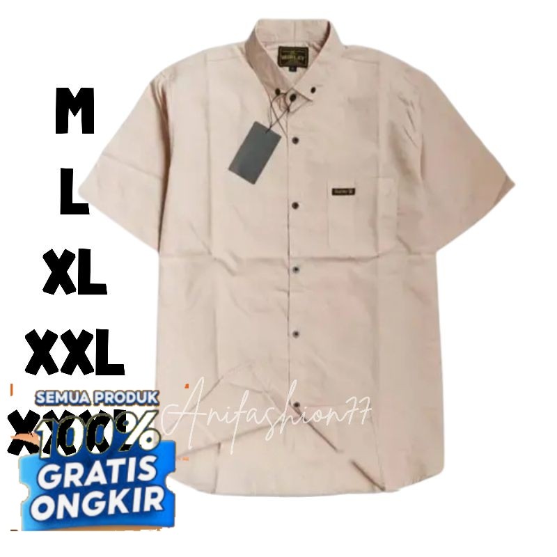 Baju Kemeja Pria Lengan Pendek Premium Atasan Casual Jumbo Hem Cowok Keren Original Distro- pakaian 