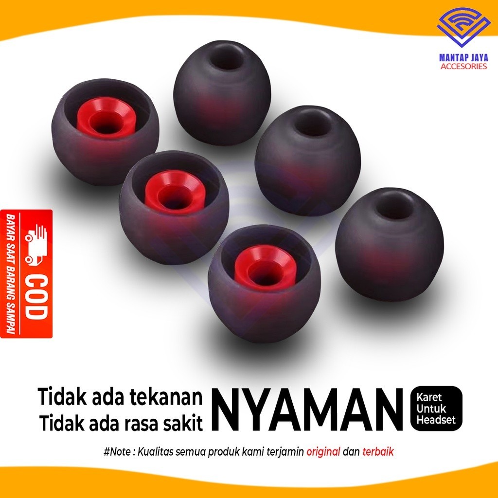 Silikon Eartips Karet Headset Universal 6 Pcs Lembut Nyaman Pas di Telinga