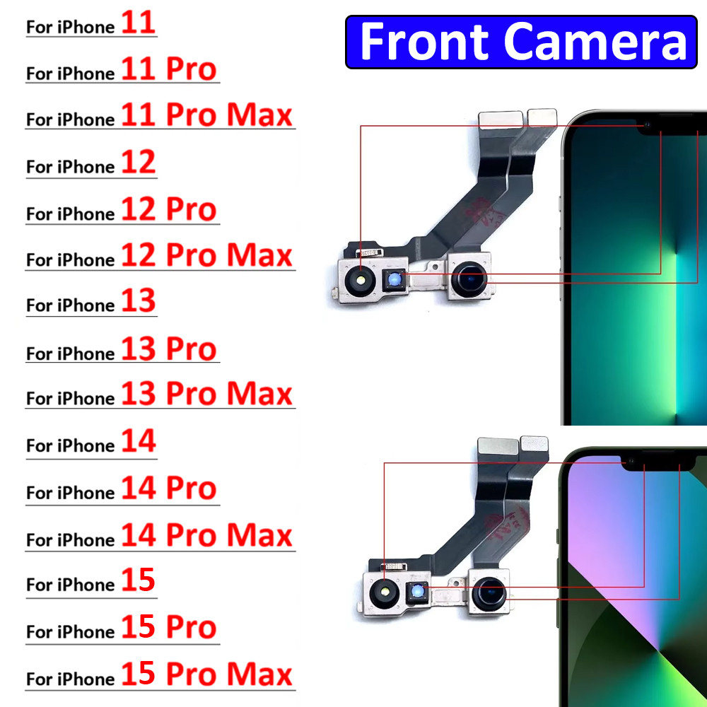 Kamera Depan Baru Untuk IPhone 11 12 13 14 15 Pro Max Plus Mini Kabel Fleksibel Kamera Depan