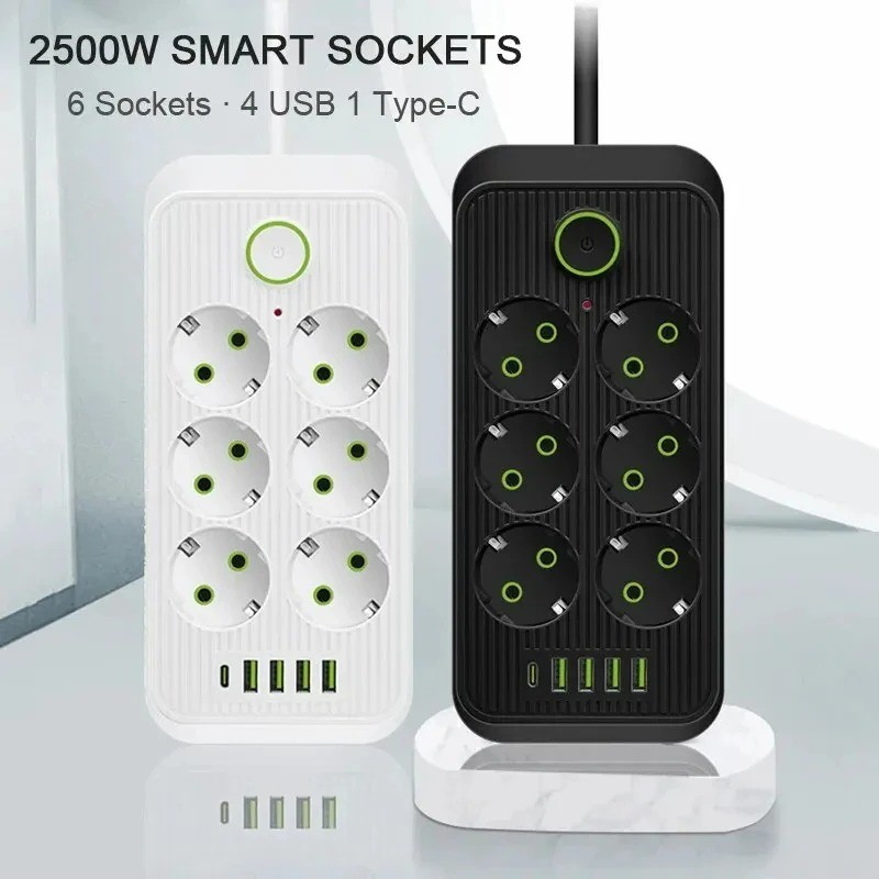 Multitap Power Strip AC Outlet 2m Extension Cord Electrical Power Strip With USB TypeC Smart Home Ne