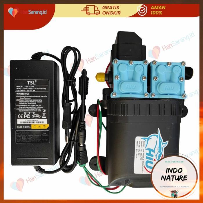 [ IndoNature ] Paket Dinamo Hiu Dual PUMP 138psi adaptor 8 A DC 12V Steam Jet cleaner
