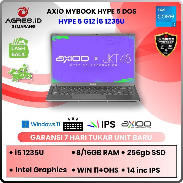 PROMO DISCON CUCI GUDANG Axioo Mybook Hype 5 G12 i5 16GB 512GB DOS/WINDOWS 14"FHD IPS BLACK - DOS