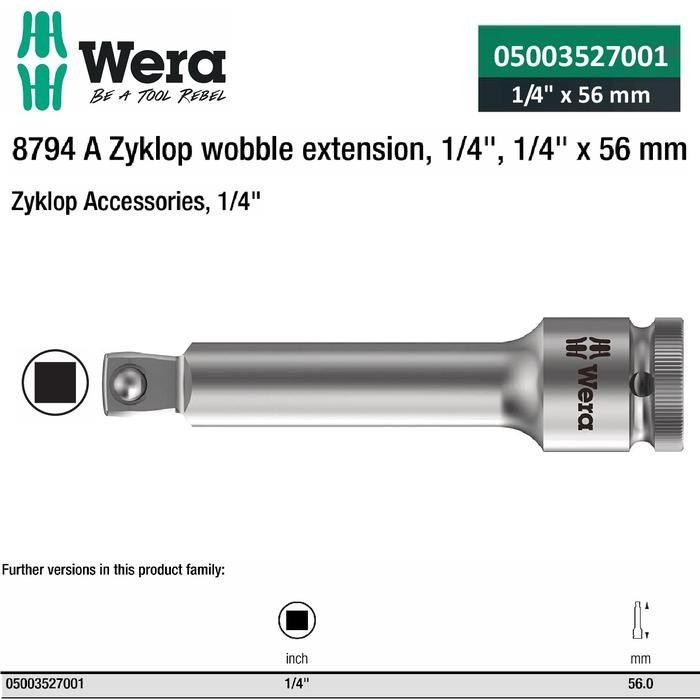Wera 05003527001 - Zyklop Wobble Extension 1/4" x 56 mm Wera Tools