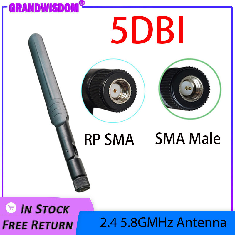 wholesale 2.4GHz 5.8Ghz IOT Antenna 5dBi RP-SMA Connector Dual Band wifi Antena aerial SMA male wire