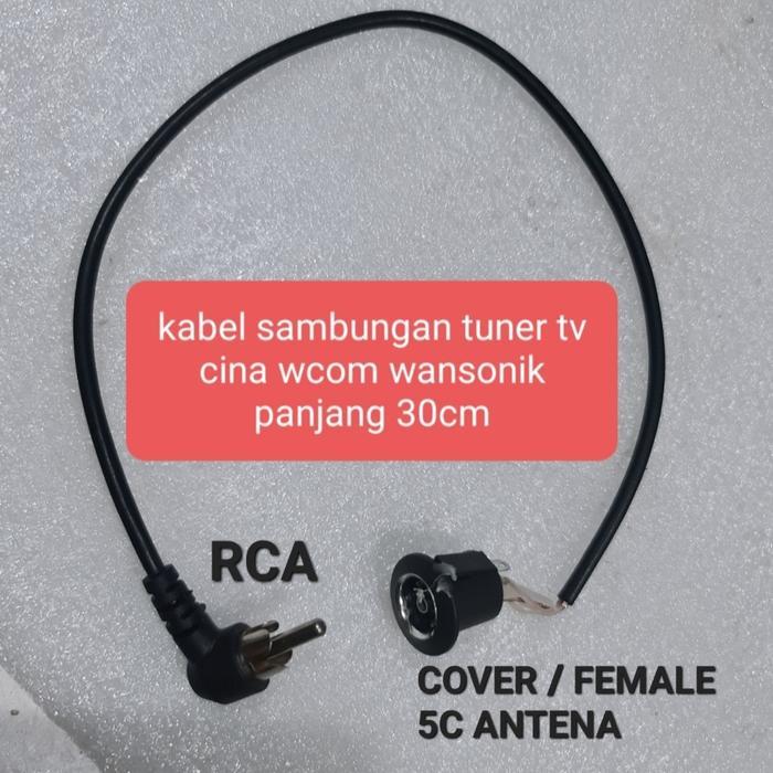 kabel jack sambungan antena over jack tuner tv mesin tv wcom wansonik analog dan digital stb set top