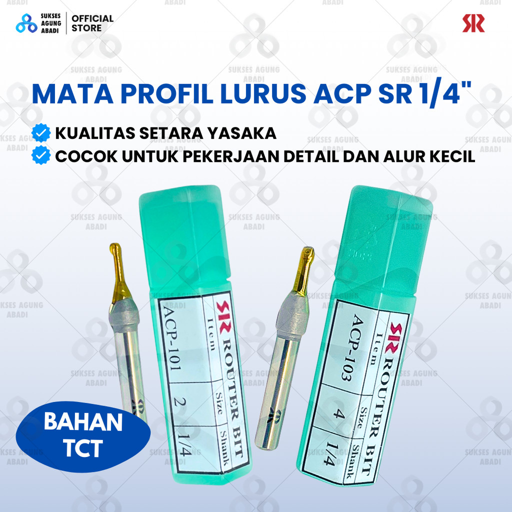 Mata Profil Lurus ACP SR – Router Bit 1/4" Setara YASAKA Presisi