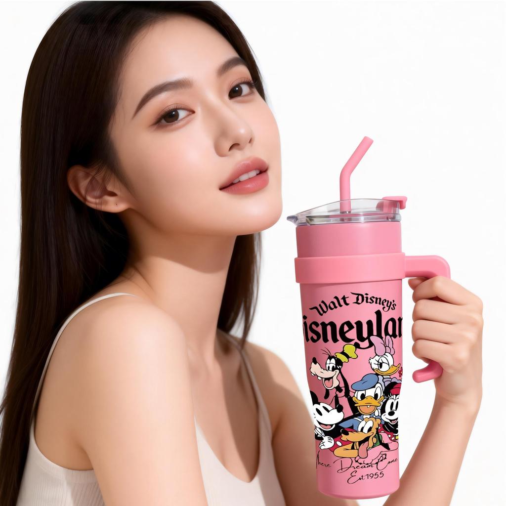 Tumbler Botol Minum Disney Karakter 1182ML – Botol Minum Estetik Mickey, Donald, Goofy Anti Bocor Ta