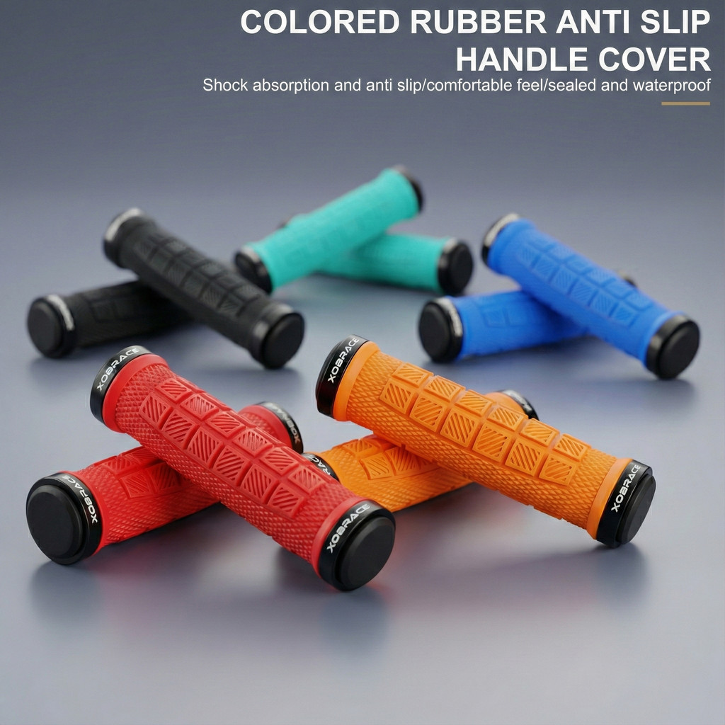 Riderace Handgrip Single Lock Stang Sepeda Anti Slip Karet Ergonomis Peredam Getaran MTB Nyaman Seli