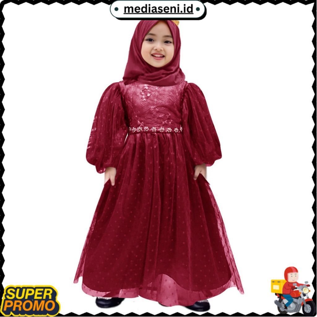 TERLARIS Gamis anak perempuan Elis 2-11thn / gamis anak cewek / gaun pesta anak muslim / gamis anak 