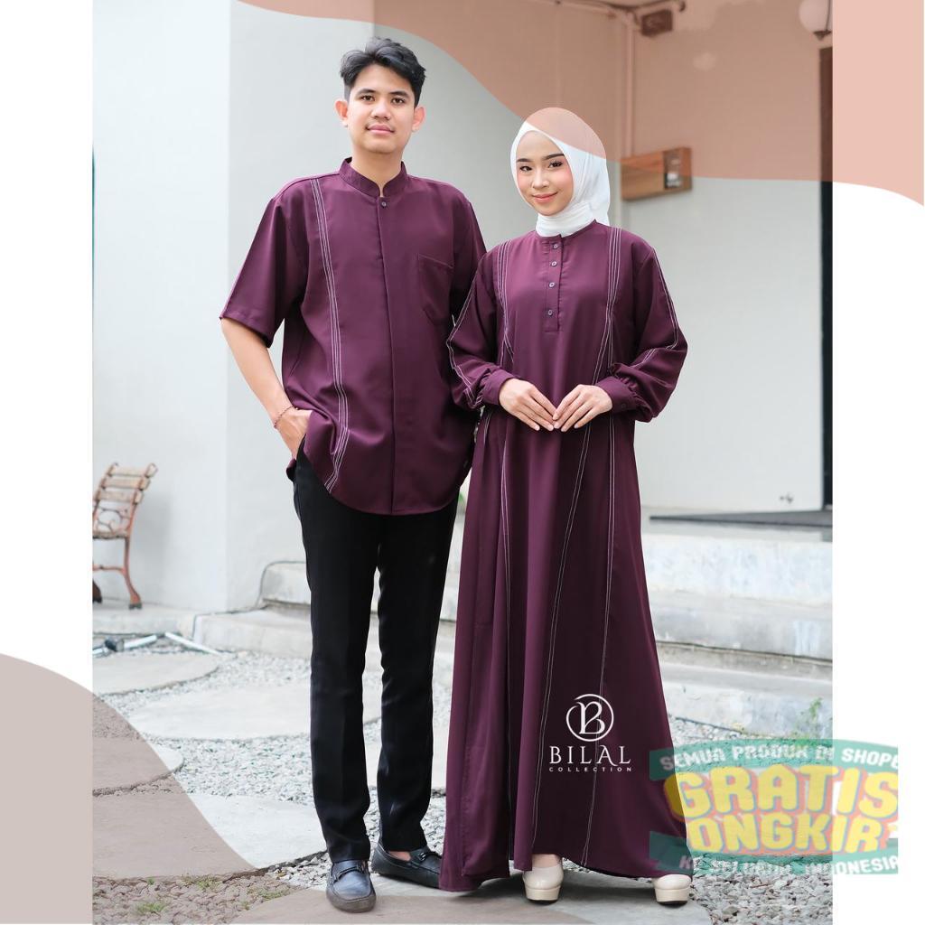 Nabila Dress Couple Baju Sarimbit Pasangan Bahan Sabrina Koko Kemeja Gamis Muslimpakaian pria lainny