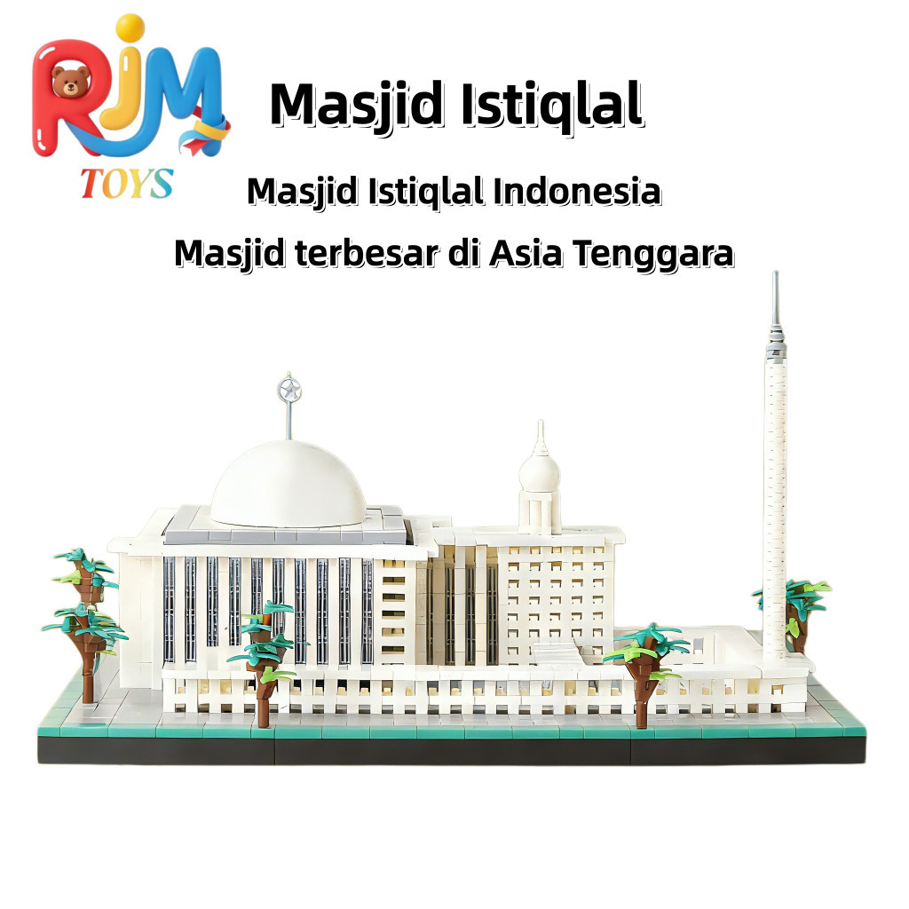 RJM Miniatur Pajangan Lampu Masjid Istiqlal Jakarta - Replika Presisi Bernuansa, Dilengkapi LED, Mus