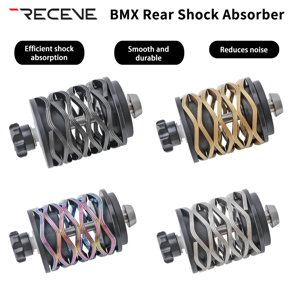 RECEVE Peredam Kejut Belakang Sepeda Lipat Suspensi Sepeda BMX Peredam Kejut Belakang Bahan Titanium