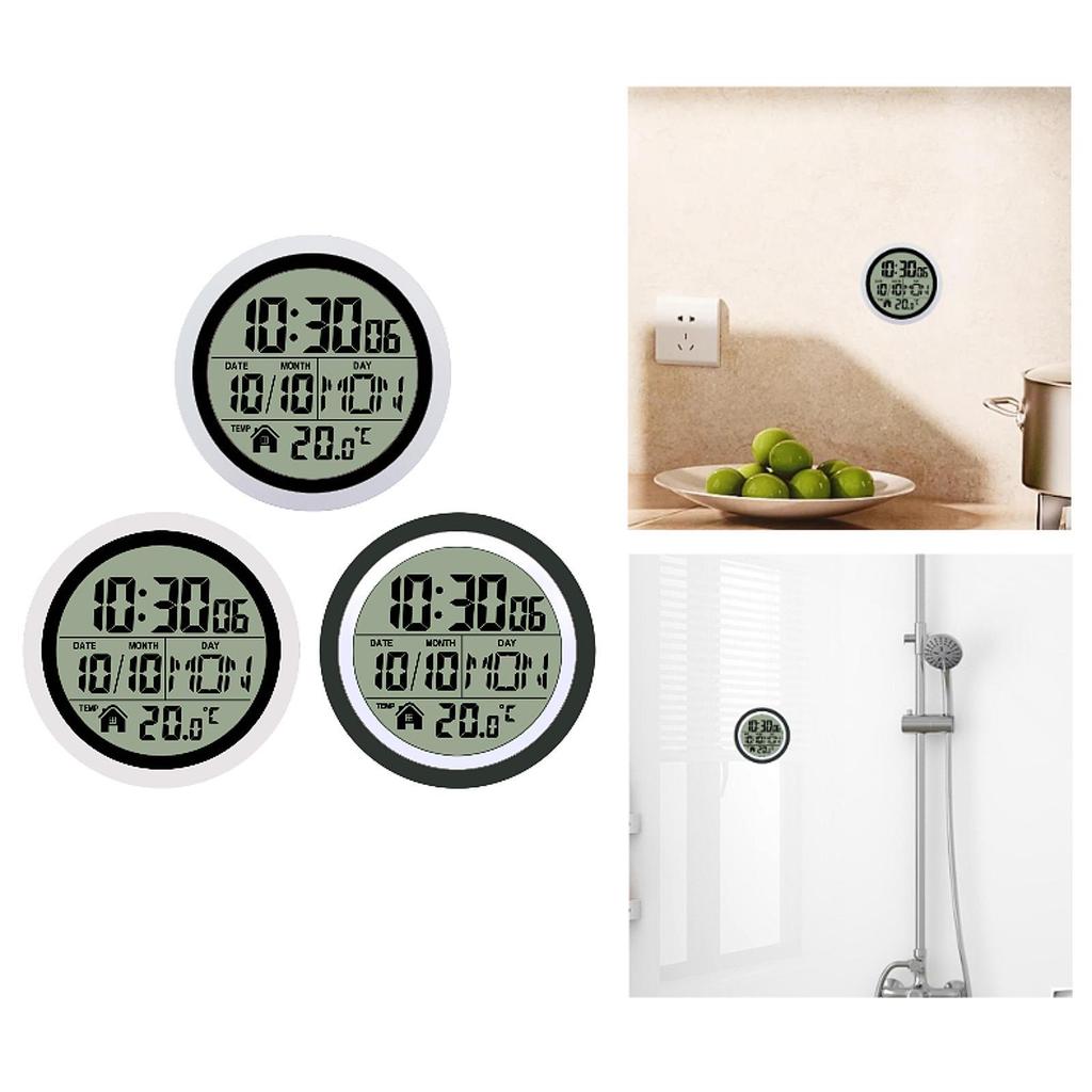 gital Shower Clock Indoor Wall Clock Modern Small Wall Clock for Living Room Kitchen