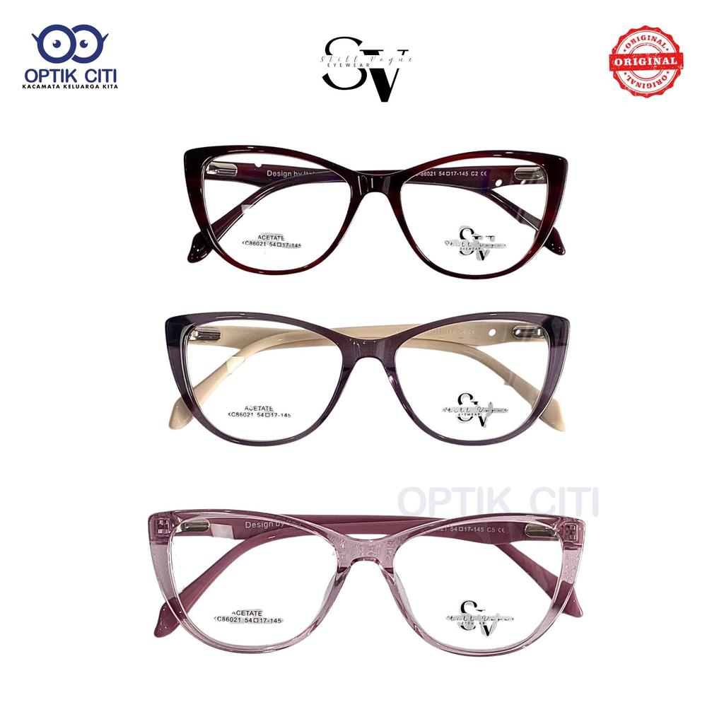 Frame Kacamata Cat Eye Wanita Stell Vogu 86021 ada Pegas
