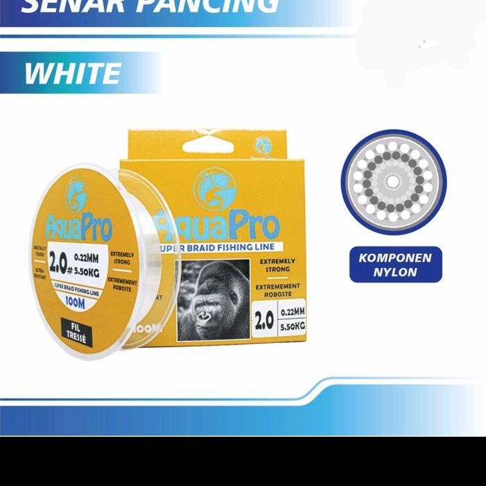 Senar Pancing nylon fishing  100 meter - Putih, 0.18 mm