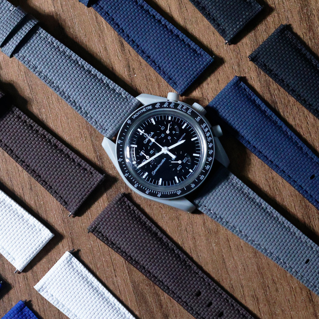 Fit For Cartier Rolex IWC Universal Watch Sailcloth Signature FKM Rubber Watch Strap with Deployant 