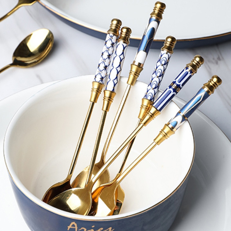 Sendok Teh Kopi Stainless / Sendok Minum Cantik  / Stainless Gold Spoon