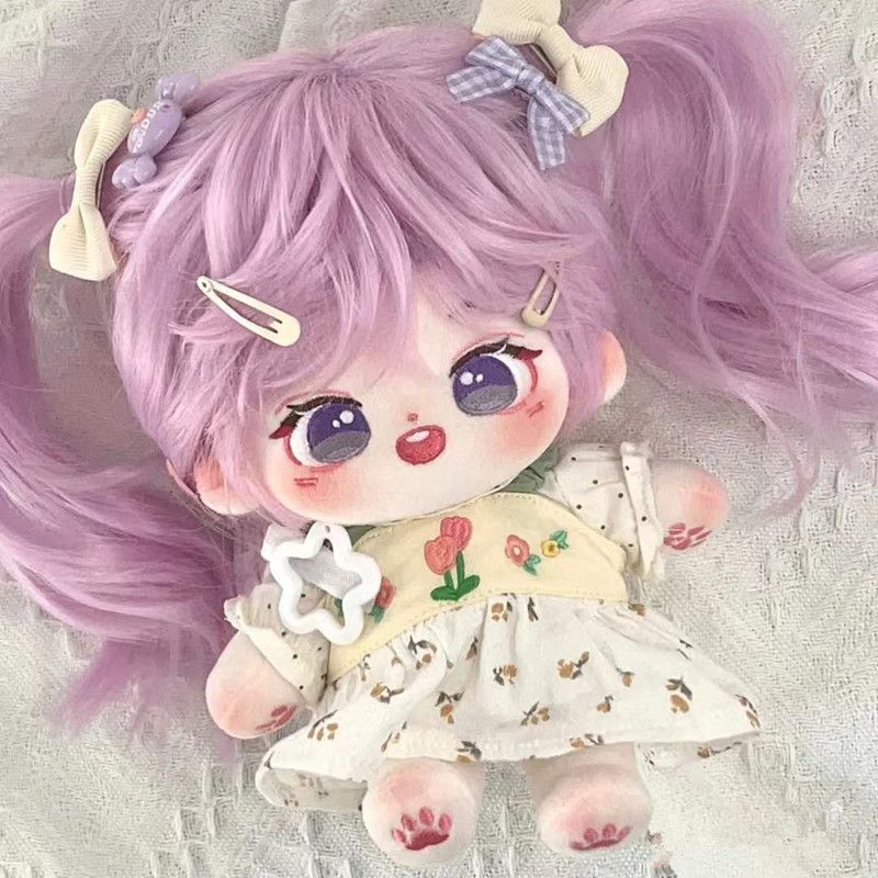 Cute New Cotton Doll 20cm Girl Doll Inner Frame Doll Gift Birthday ristmas Purple Hair DIY