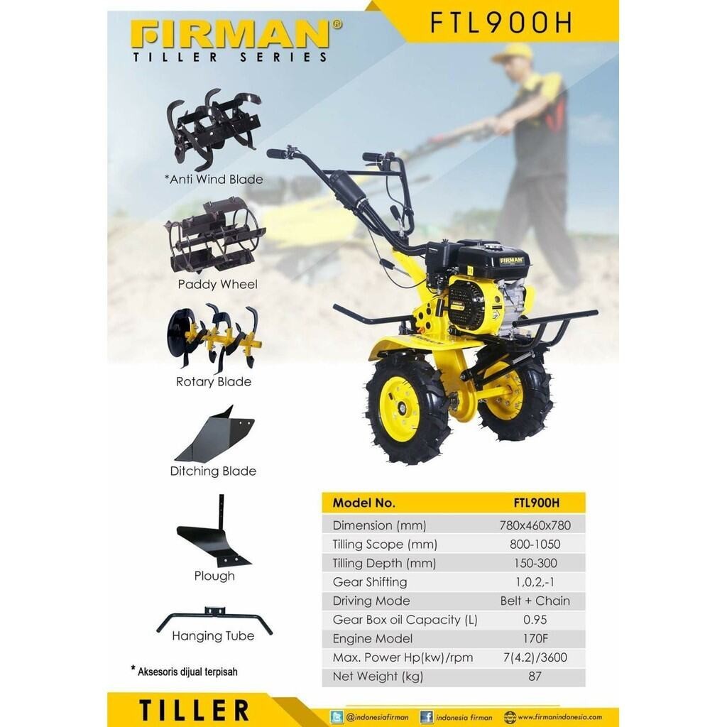 traktor firman ftl 900H. Mesin bajak sawah mini. mesin cultivator