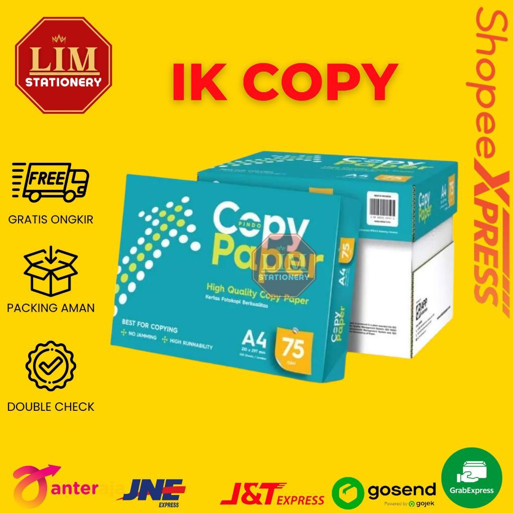 (Instant) LENGKAP HVS A4 75 - 1Dus/5Rim Kertas HVS F4/A4