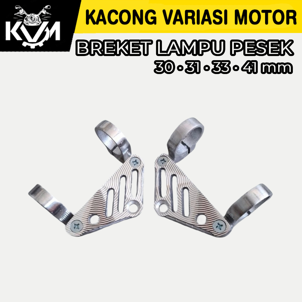 Breket Lampu Pesek Shock 30 31 33 41 mm | Kupingan Lampu RX King Tiger CB Megapro Vixion Ninja Byson