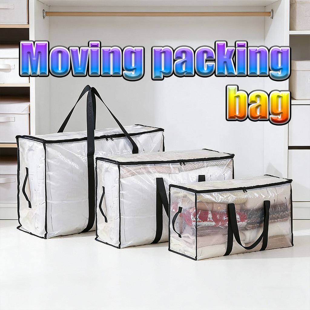 Tempat selimut resleting Tas Sprei Pakaian Tas Plastik Karung Jumbo Transparant Resleting Anti Air