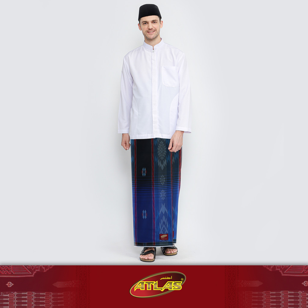Sarung ATLAS Premium 780 Songket Gunung SJ Biru