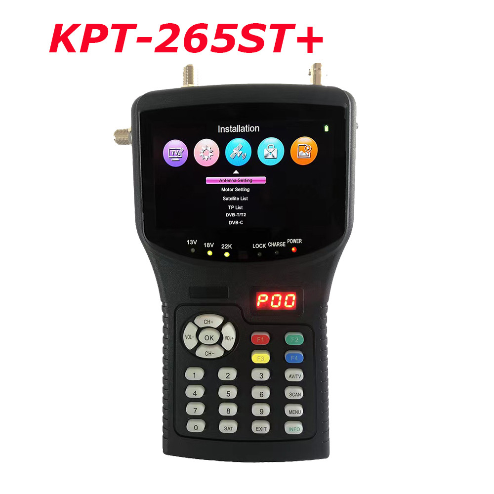 DVB-S2 DVB-T2 Combo Satellite Finder Meter & CCTV Monitor with TV AHDAV Input KPT- 265ST+ CCTV Monit