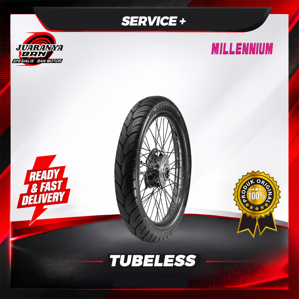 Ban Motor Bebek Sport Millennium Service+ 80/90-17 Tubeless Untuk Motor Vega Supra