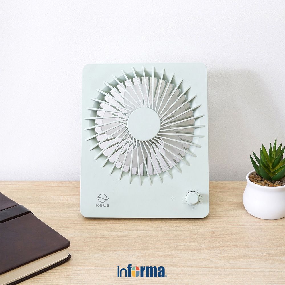 Informa Kels Shea Kipas Angin Portable Rechargeable - Hijau Portable Fan Kipas Travel Serbaguna Peny