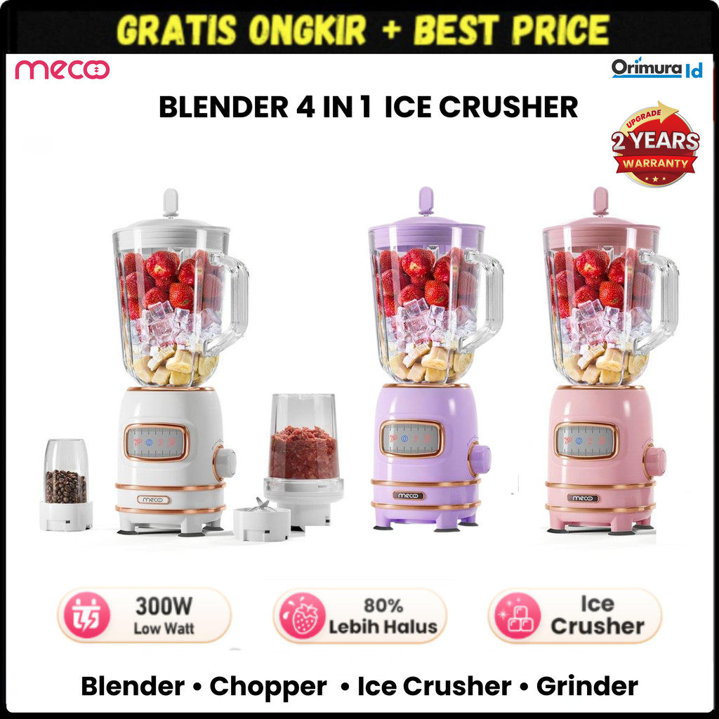 Mecoo Blender Chopper Grinder Ice Chruser - Mecoo Blender 4 in 1 - Mecoo Food Processor Chopper