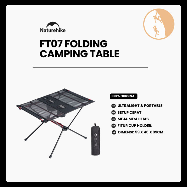 Meja Camping Portable - Naturhike FT07 Folding Camping Table / NH19Z027-Z