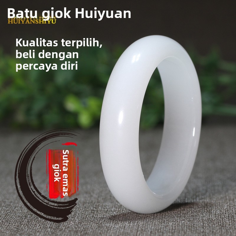 Alami a Giok putih Xinjiang, gelang giok sutra emas, giok kuarsit, giokit, gelang giok.