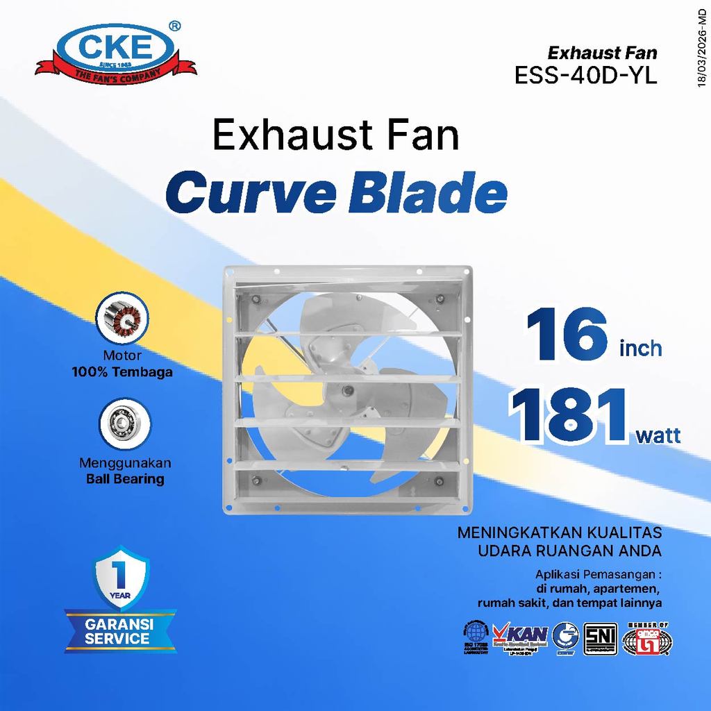 CKE Low Noise Eksos Fan ESS-40D 16 Inch Eksos Gedung